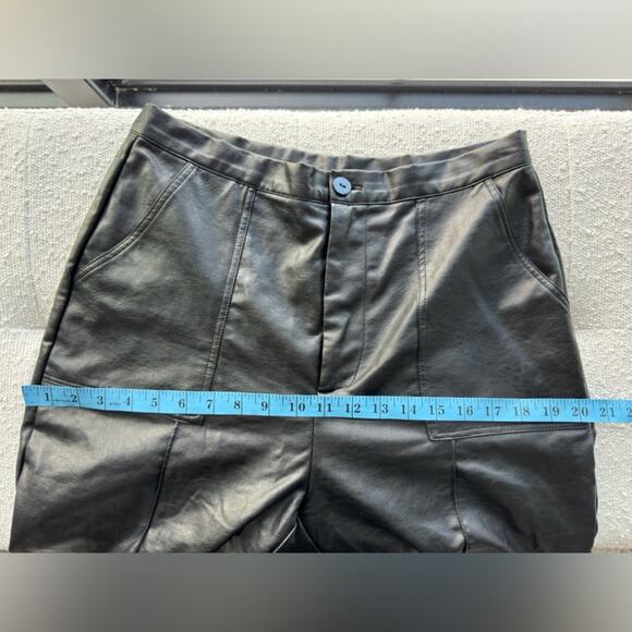 Princess Polly Encore Faux Leather High Rise Pants Black Size 8 - Picture 11 of 15